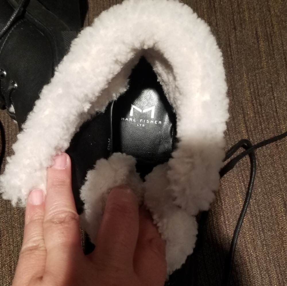 Marc Fisher Sheep fue Bootie Color Black/White  Size 6 1/2 - Picture 8 of 9